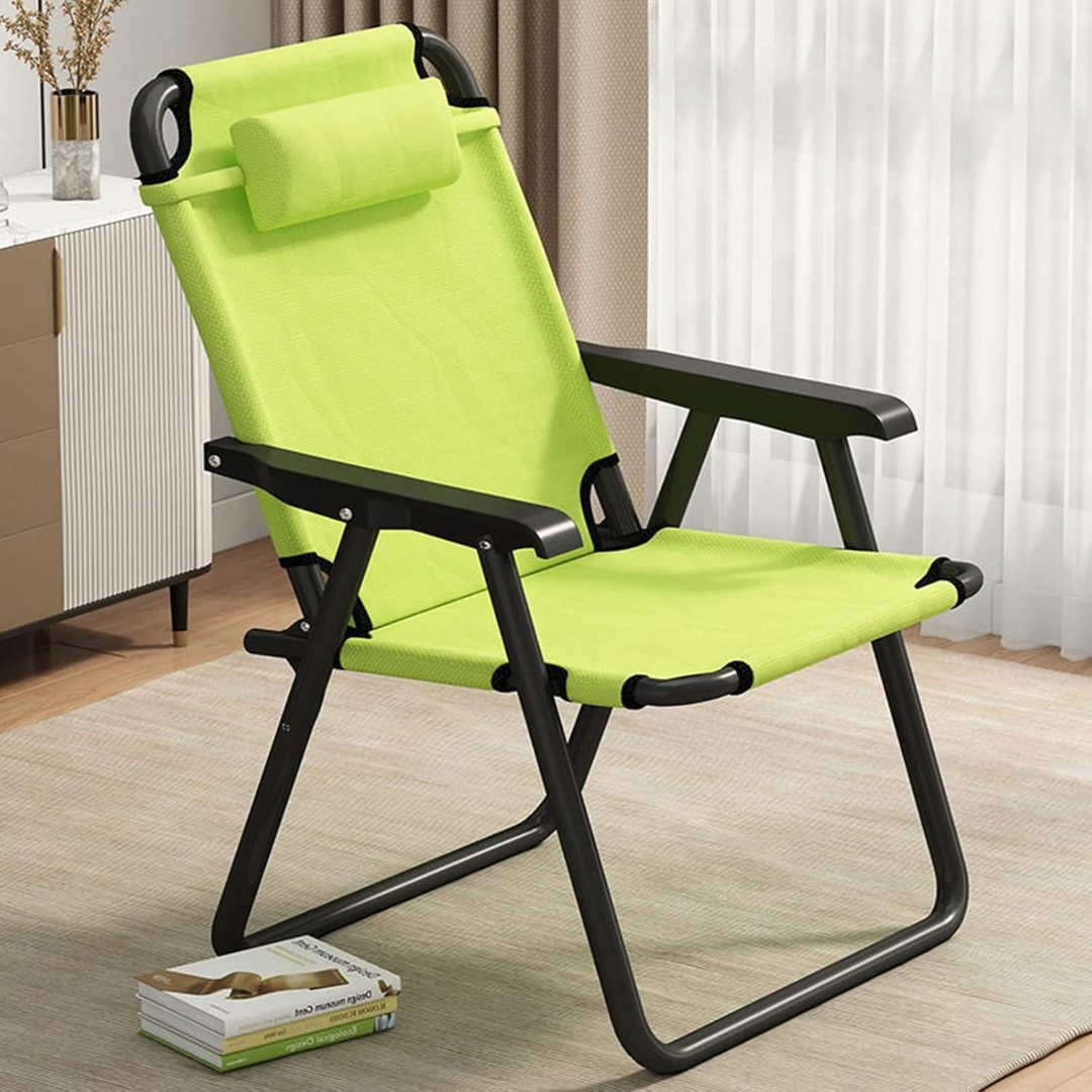 Camping Chair Foldable Chair With Footrest (Blue)