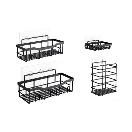 4pcs Bathroom Organizer Rack Shower Storage Shelf Basket for Home