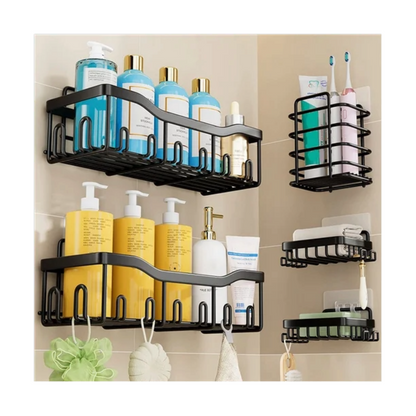 4pcs Bathroom Organizer Rack Shower Storage Shelf Basket for Home