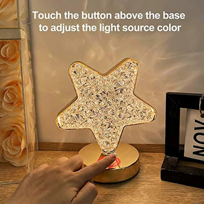 LED Night Light Lamp Star Acrylic Crystal Table Lamp