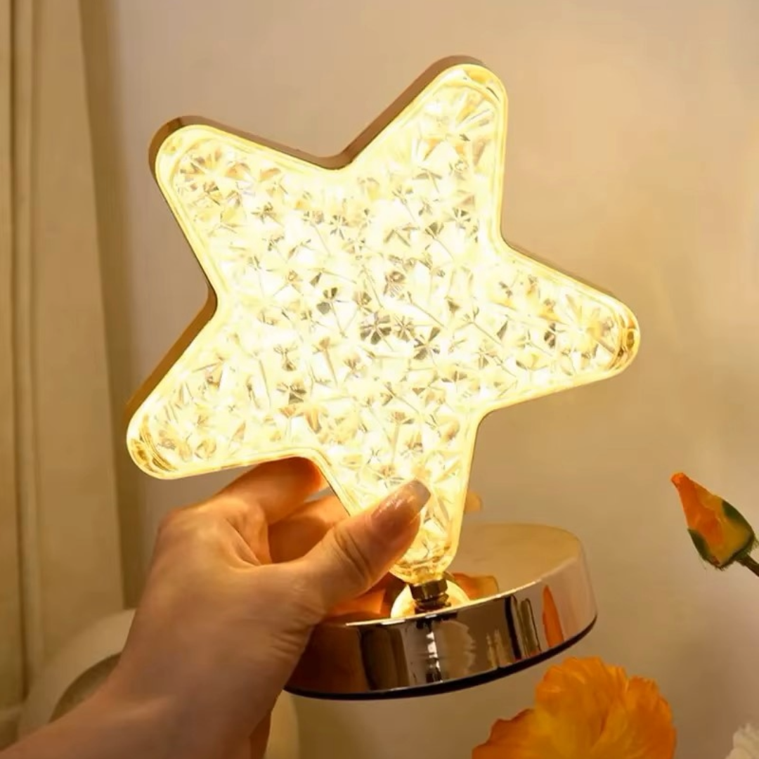 LED Night Light Lamp Star Acrylic Crystal Table Lamp