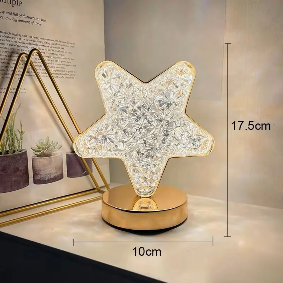 LED Night Light Lamp Star Acrylic Crystal Table Lamp