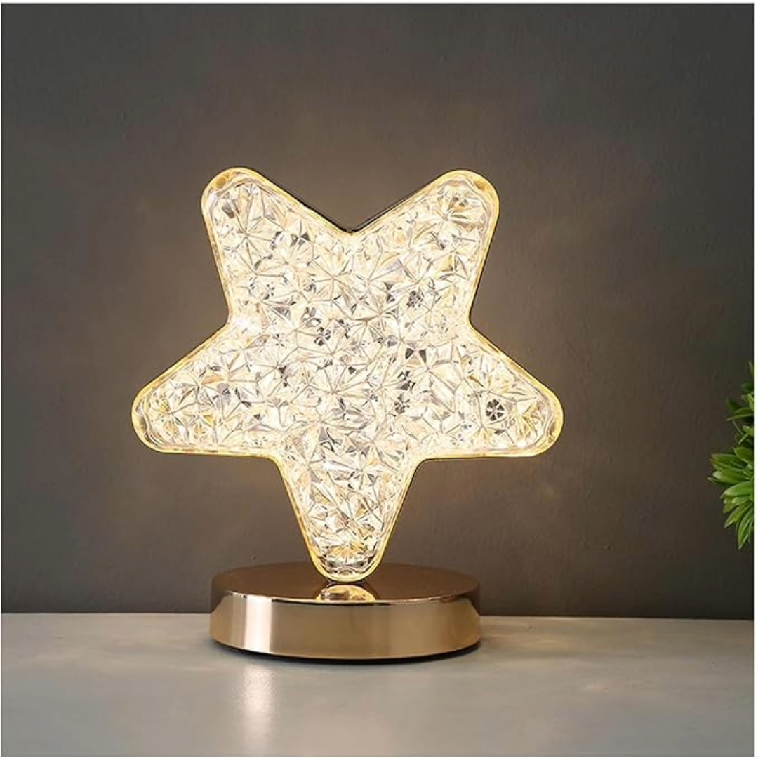 LED Night Light Lamp Star Acrylic Crystal Table Lamp