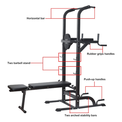 Power Tower Dip Station Pull Up Bar for Home Gym