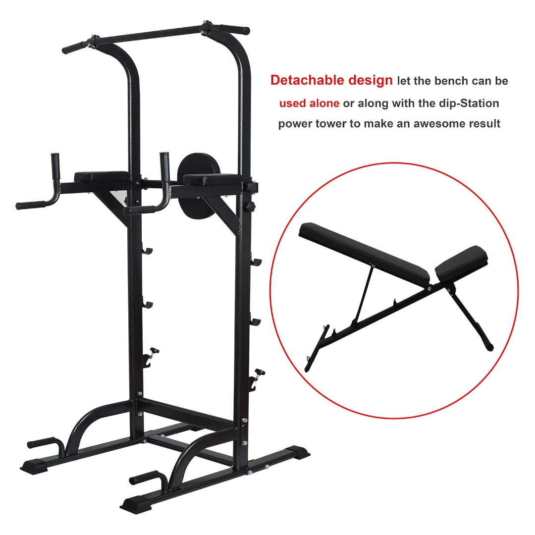 Power Tower Dip Station Pull Up Bar for Home Gym
