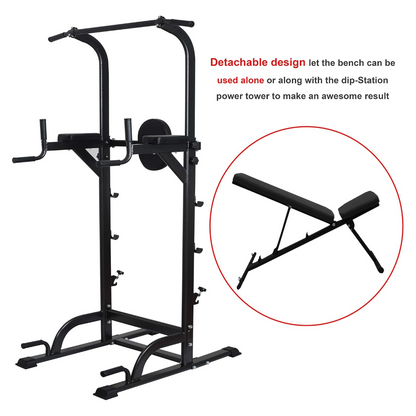Power Tower Dip Station Pull Up Bar for Home Gym
