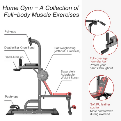 Weight Bench Chin Up Pull Up Station Power Tower