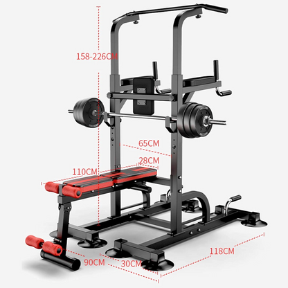Weight Bench Chin Up Pull Up Station Power Tower