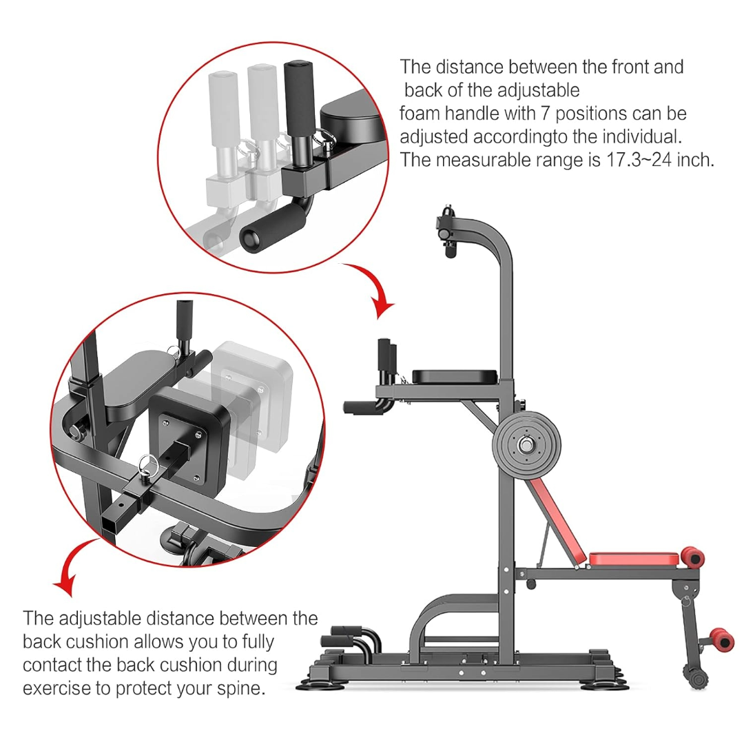 Weight Bench Chin Up Pull Up Station Power Tower