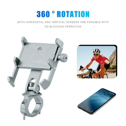 Bike Mobile Phone Holder Anti Sleep Rotating Mobile Phone Clamp (Silver)