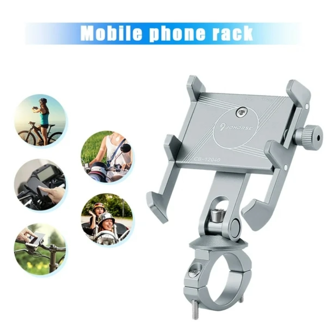 Bike Mobile Phone Holder Anti Sleep Rotating Mobile Phone Clamp (Silver)