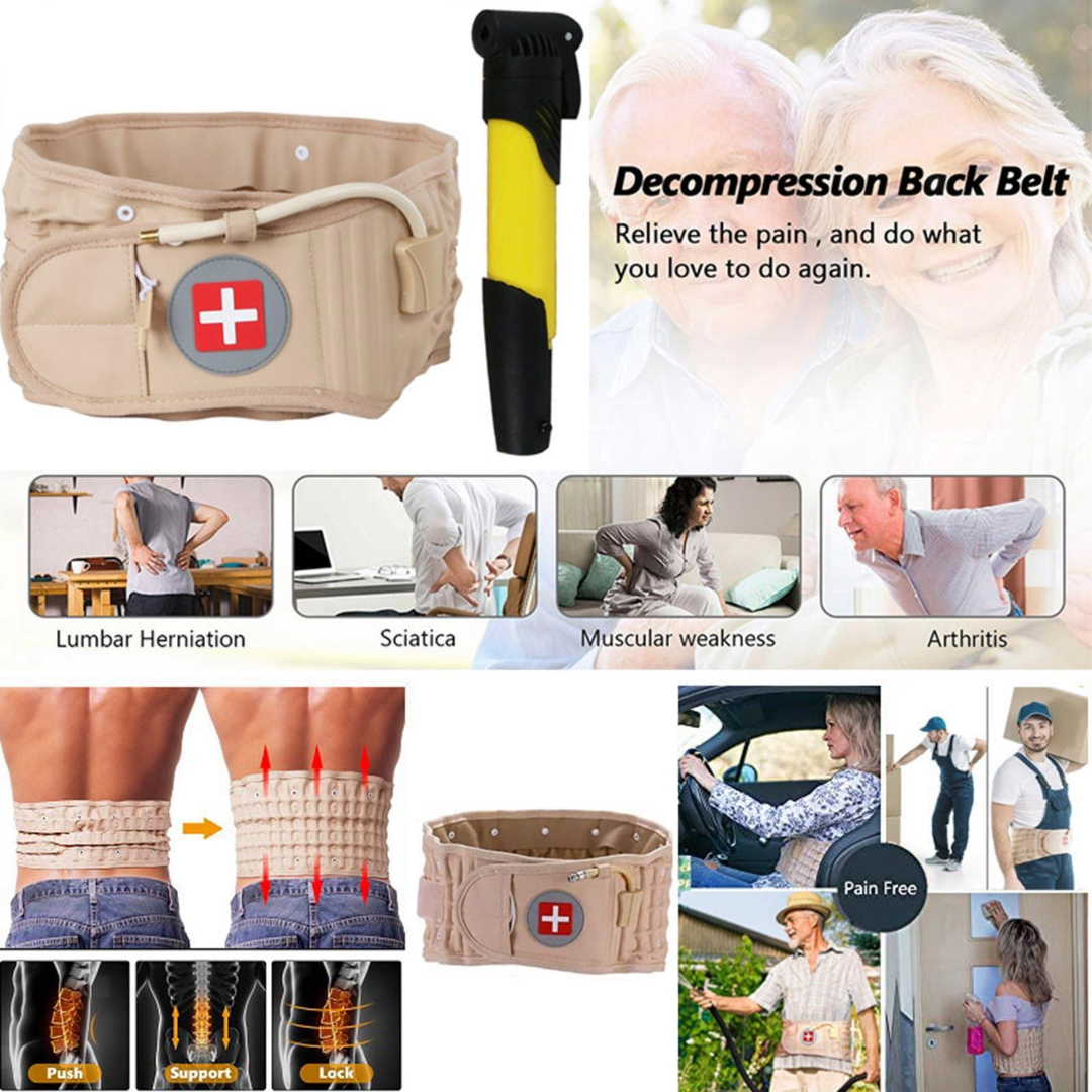 Lumbar Back Support Spinal Air Traction Belt Decompression Belt Lumbar Support for Lower Back Pain Relief