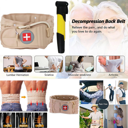 Lumbar Back Support Spinal Air Traction Belt Decompression Belt Lumbar Support for Lower Back Pain Relief