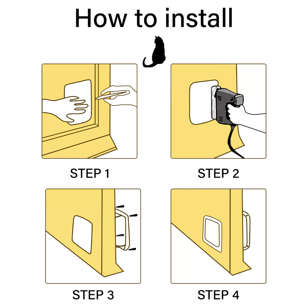 4-Way Safe Lockable Pet Screen Door Waterproof Pet Door