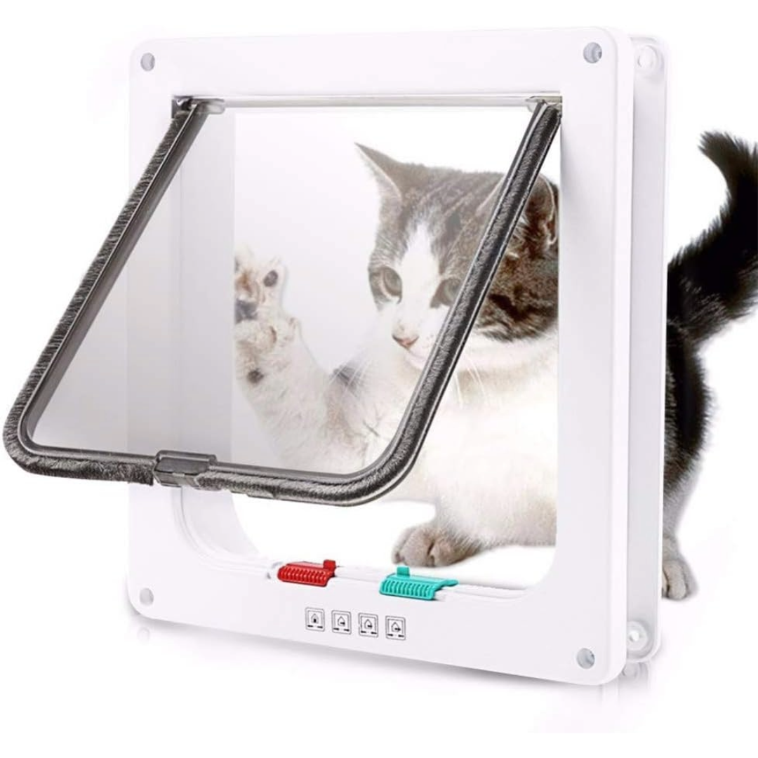 4-Way Safe Lockable Pet Screen Door Waterproof Pet Door