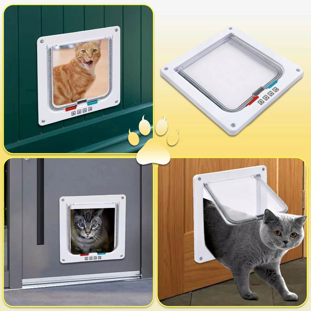 4-Way Safe Lockable Pet Screen Door Waterproof Pet Door