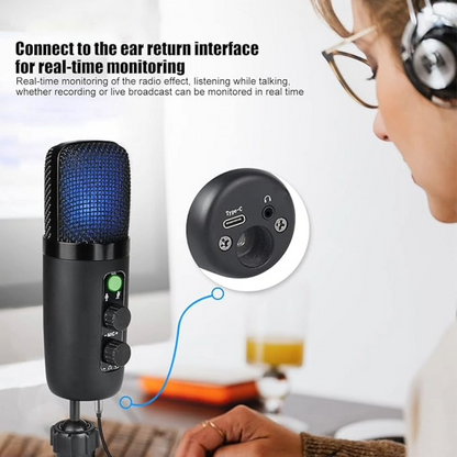 USB Microphone Adjustable Sound Volume Noise Reduction