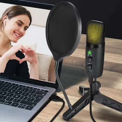 USB Microphone Adjustable Sound Volume Noise Reduction