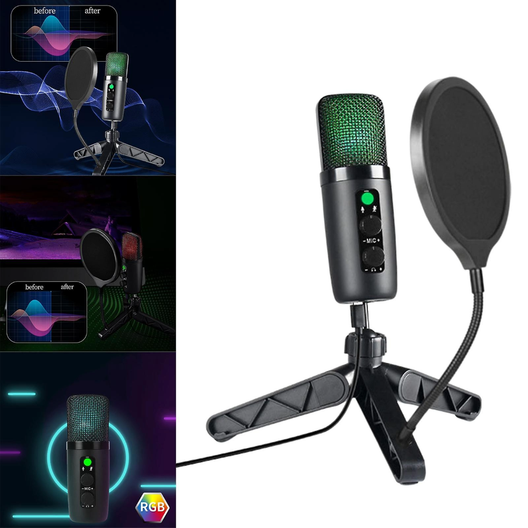 USB Microphone Adjustable Sound Volume Noise Reduction