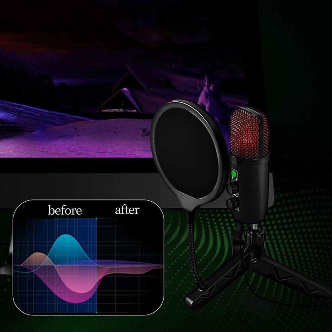 USB Microphone Adjustable Sound Volume Noise Reduction
