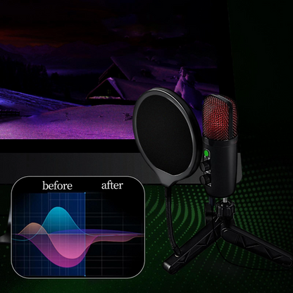 USB Microphone Adjustable Sound Volume Noise Reduction