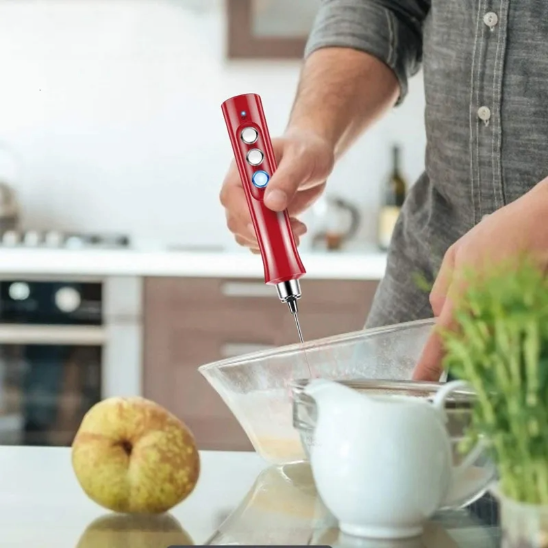 Electric Milk Frother Rechargeable Whisk Mixer Stirrer