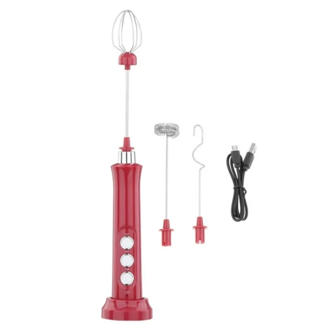 Electric Milk Frother Rechargeable Whisk Mixer Stirrer