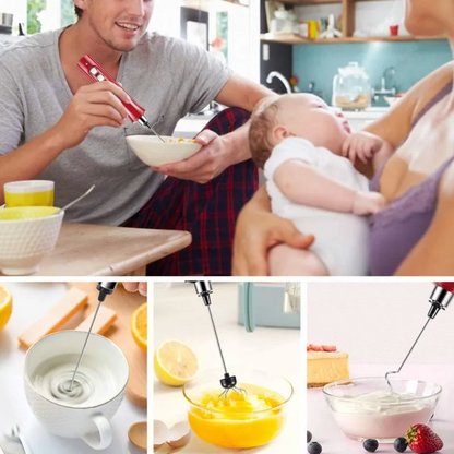 Electric Milk Frother Rechargeable Whisk Mixer Stirrer