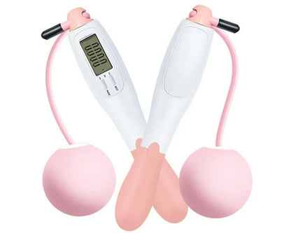 Cordless Skipping Digital Jump Rope (Pink/White)