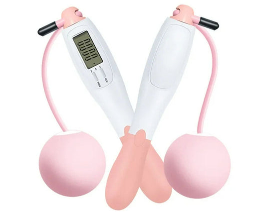Cordless Skipping Digital Jump Rope (Pink/White)