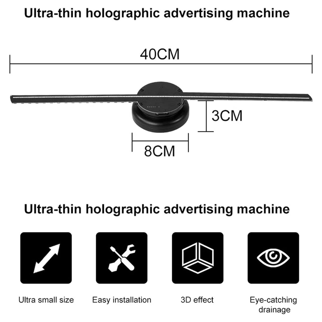3D Hologram Fan Projector Advertising Display Fan Wall-mounted HD LED