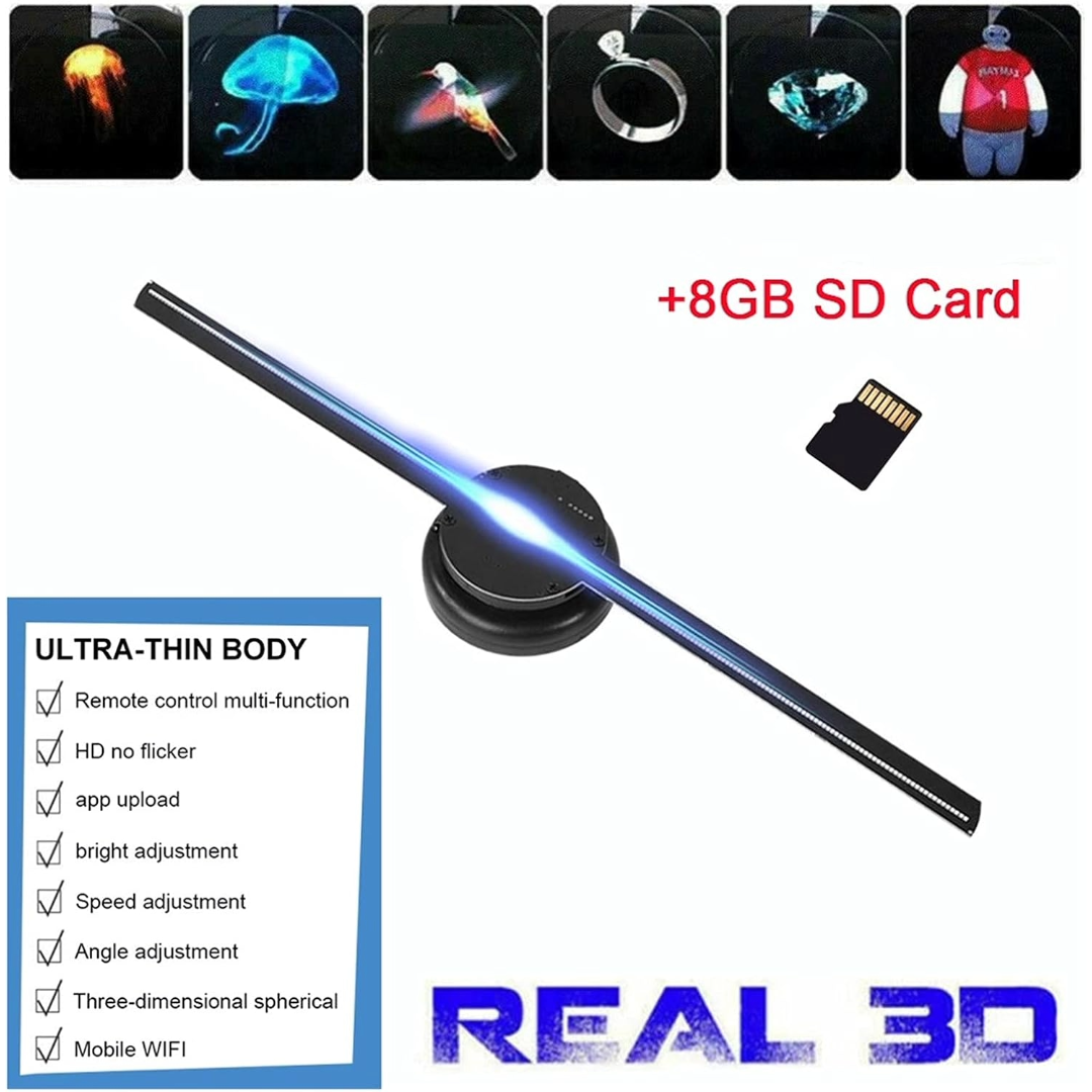 3D Hologram Fan Projector Advertising Display Fan Wall-mounted HD LED