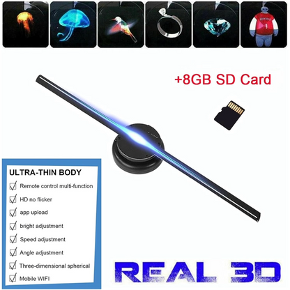3D Hologram Fan Projector Advertising Display Fan Wall-mounted HD LED