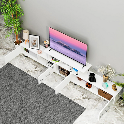 Modern Entertainment Unit Wooden TV Table (White)