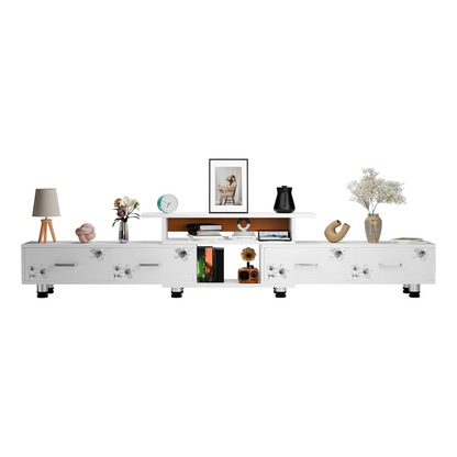 Modern Entertainment Unit Wooden TV Table (White)