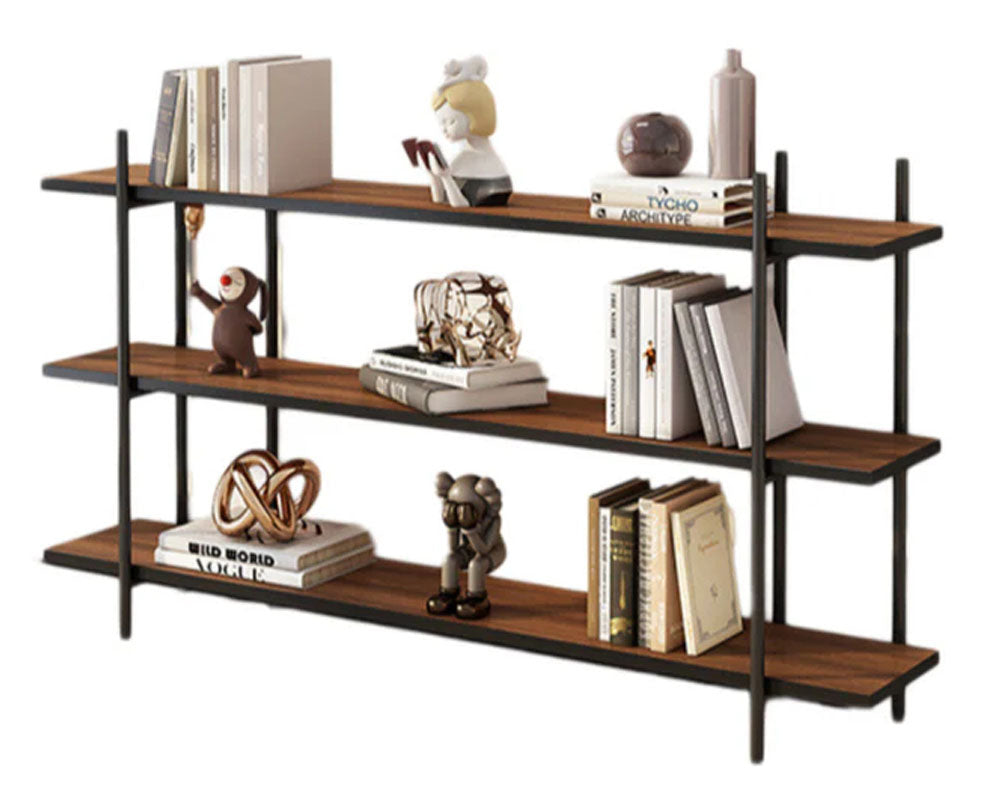 3 Tier Bookshelf Console Table Hallway Flower Table (Dark Wood)