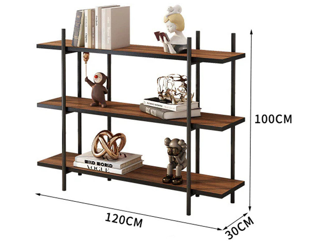 3 Tier Bookshelf Console Table Hallway Flower Table (Natural Wood)