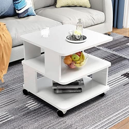 Coffee Table Side Table with Wheels