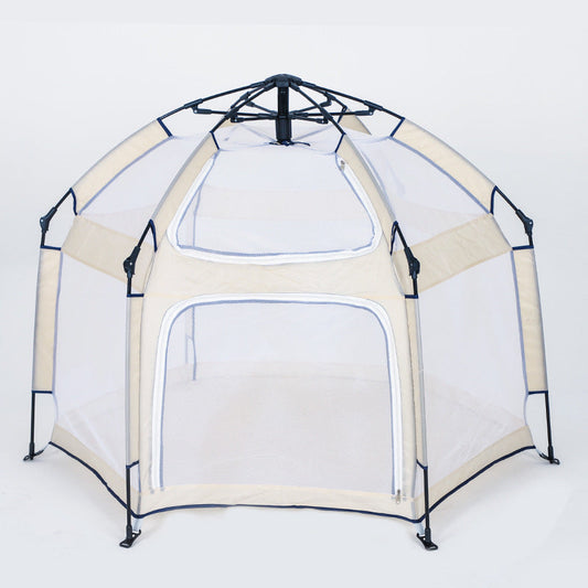 Baby Playpen Kids Tent Carrying Bag Portable Play Yard Toddlers (Beige)