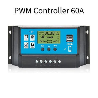 60A Solar Charge Controller USB 12V 24V