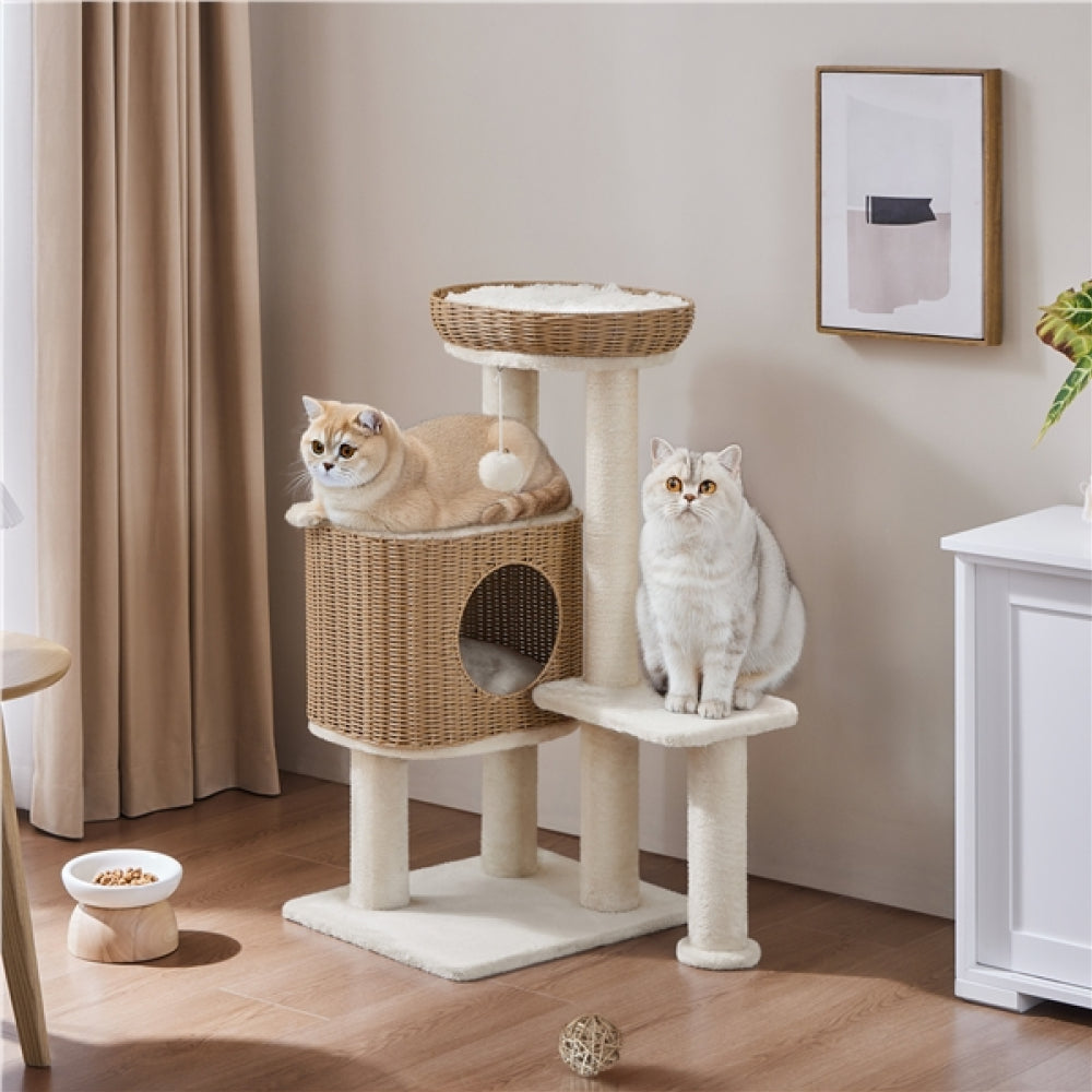 36″ Tall Rattan Cat Tree