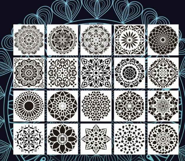 20 Circular Stencils Featuring Intricate Geometric and Floral Patterns