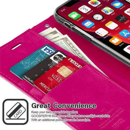 Mecrcury Goospery Blue Moon Diary Flip Wallet Compatible with S24 Plus 2024 Case