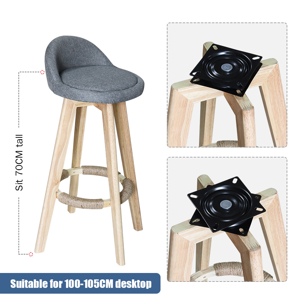Bar Stools Chair 360 Degree Swivel gray
