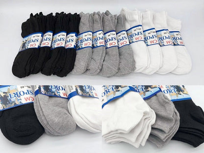 (36 Pairs) MIX colour Thin Ankle Socks  M7-11/ W9-13