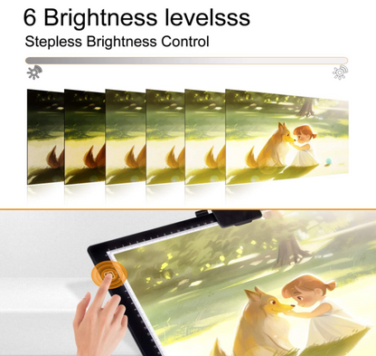 A3 Light Board 6 brightness & Stepless Dimmable with Type-C Cable