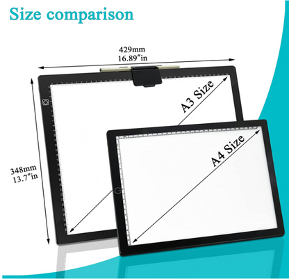 A3 Light Board 6 brightness & Stepless Dimmable with Type-C Cable