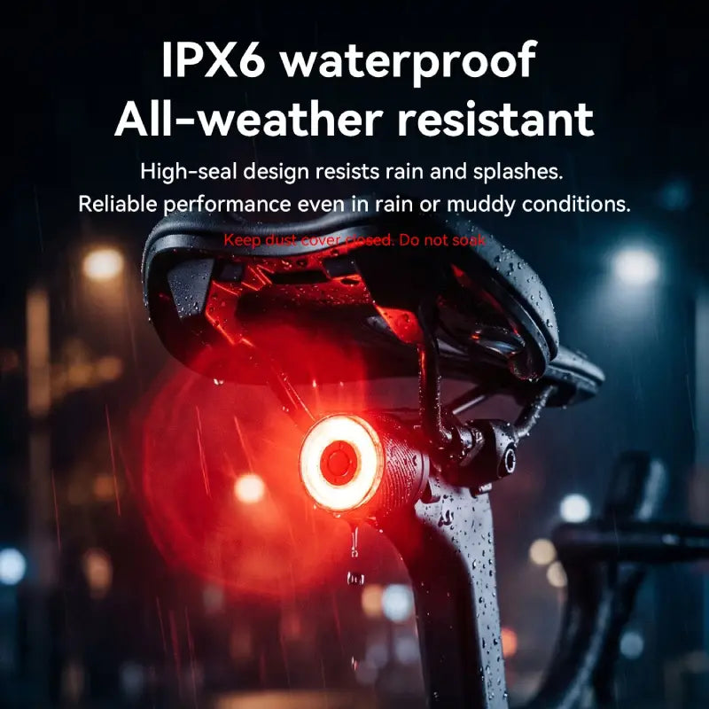 Bicycle Bike TailLight Waterproof Brake Sensing Rear RGB Light