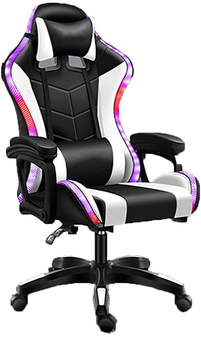Gaming Chair Office Chair With Foot Rest Racing Chair with Speaker and Light