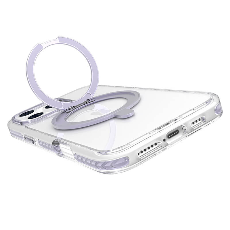 Compatible with iPhone 16 Pro Ice Armor O2L Series Magnetic Clear Case with Ring Stand